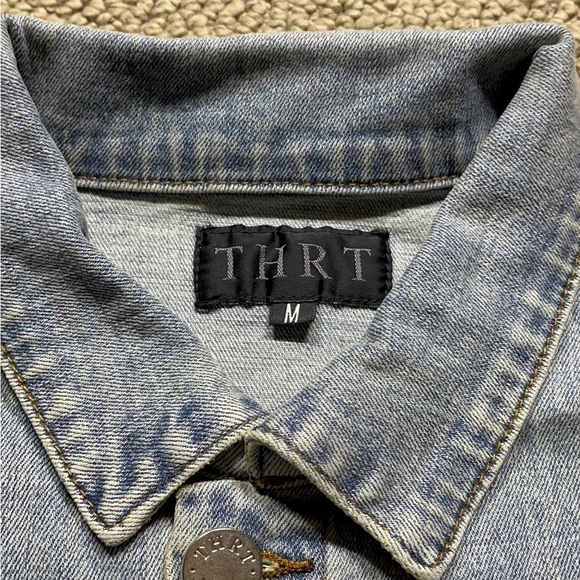 Graphic Denim Jacket with Blue and Black Accents heavyweight high quality - Picture 3 of 5